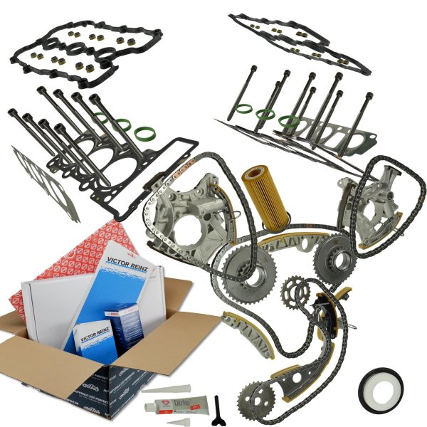 Zylinderkopfdichtung Satz + Kettensatz XL für AUDI  A4  A6  A8 3,2FSi 256 260PS